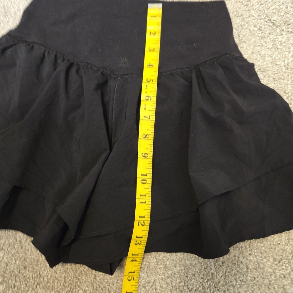 Aerie Culotte Black Flirty Shorts Skirt Flowy V Front Sz M Medium Offline - Picture 8 of 9